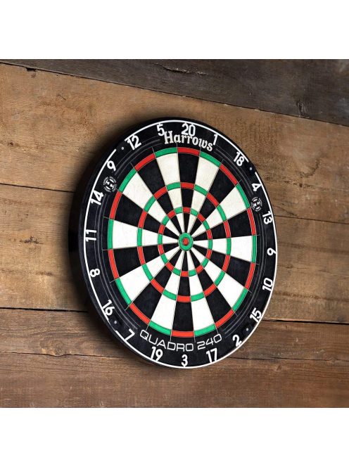 darts tábla, Harrows Quadro 240  (penge dróttal, verseny minőségű sisal)