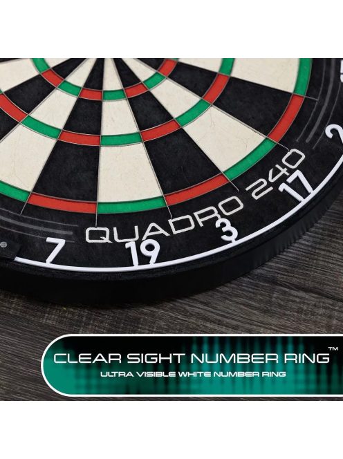darts tábla, Harrows Quadro 240  (penge dróttal, verseny minőségű sisal)