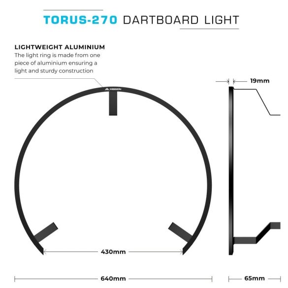Mission Torus 270, árnyék mentes világítás darts táblához