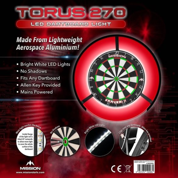 Mission Torus 270, shadow free lighting for darts board