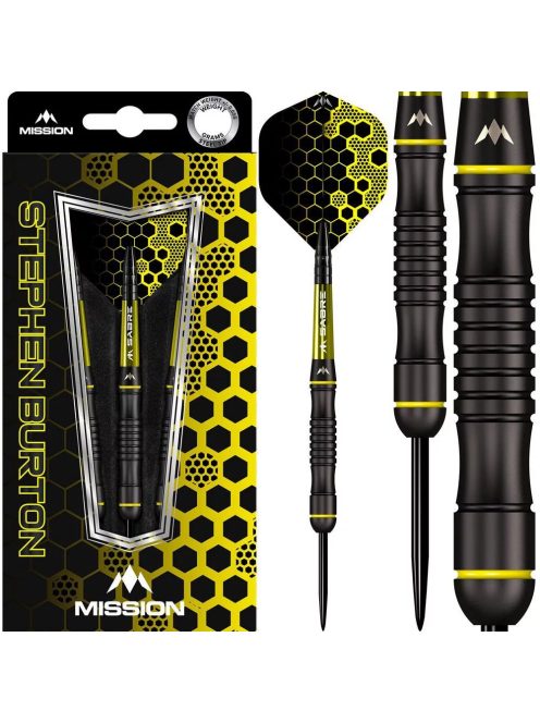 Dart szett steel Mission Stephen Burton Black Titanium 25g, 90%