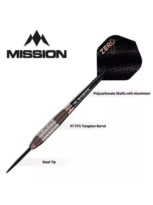 Dart szett steel Mission Zero Bronze PVD, 26g 97,5%