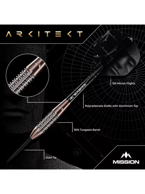 Dart szett Mission steel Arkitekt 21,5g, bronz, 90%