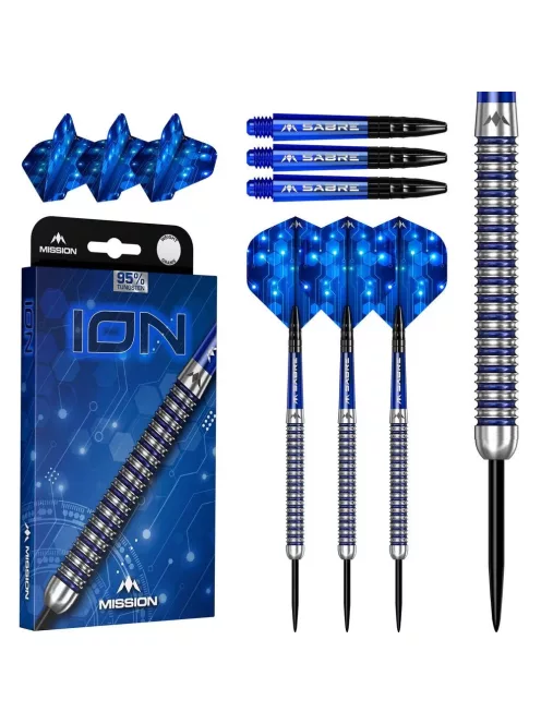 Dart szett Mission steel ION 22g, ezüst-kék, 95% 