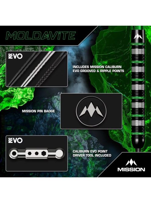 Dart szett steel Mission Moldavite 21g, 95%