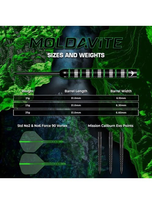 Dart szett steel Mission Moldavite 21g, 95%