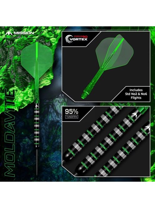 Dart szett steel Mission Moldavite 21g, 95%