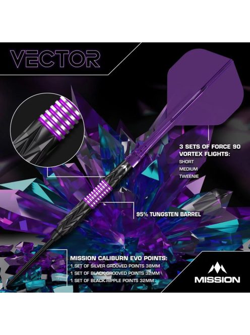 Dart szett steel Mission Vector 24g, 95%
