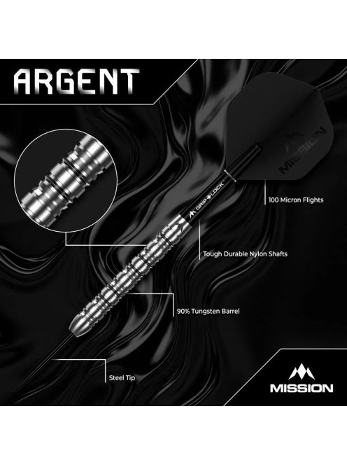 Dart szett steel Mission Argent 24g, 90%
