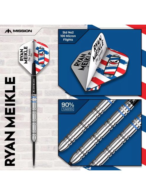 Dart szett steel Mission Ryan Meikle 21g, 90%