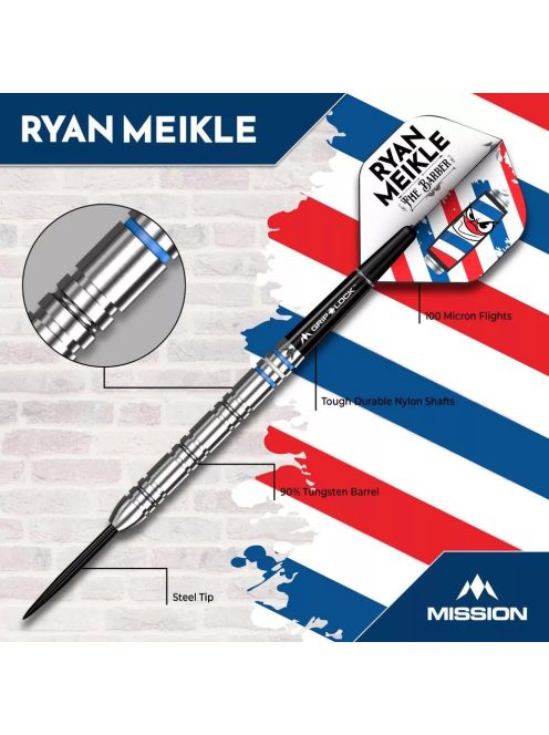 Dart szett steel Mission Ryan Meikle 23g, 90%