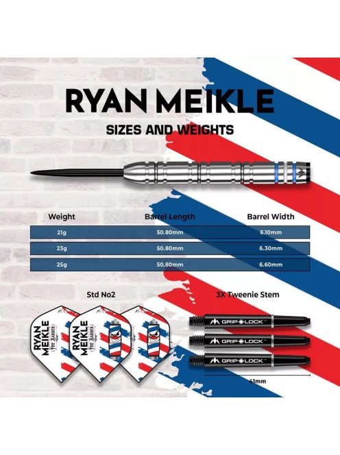Dart szett steel Mission Ryan Meikle 23g, 90%