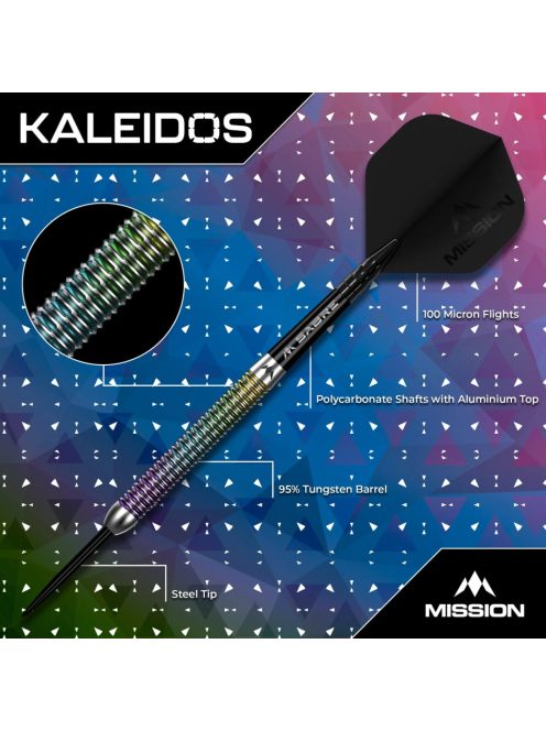 Dart szett steel Mission Kaleidos 23g, 95%
