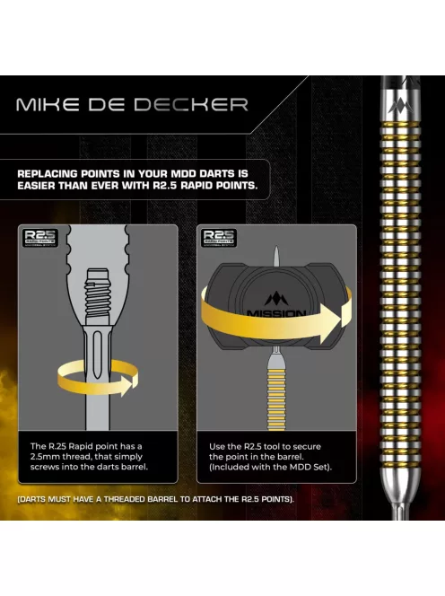 darts steel Mission R2.5 Mike De Decker, 22g, 95%, RAPID POINT 
