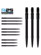 darts fémhegy Mission R2.5 Rapid Points - GV1 fekete, 30mm