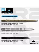 darts fémhegy Mission R2.5 Rapid Points - GV1 fekete, 30mm