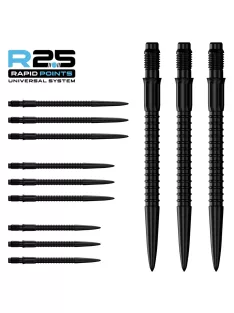 darts fémhegy Mission R2.5 Rapid Points - GV1 fekete, 40mm