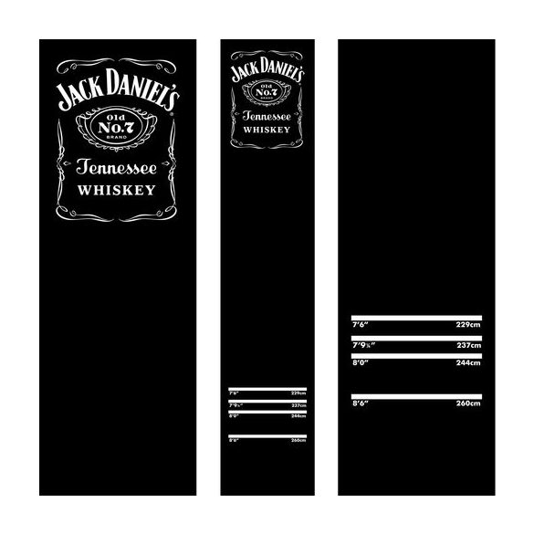 Darts puha szőnyeg Jack Daniels dizájnnal 290×60cm - fekete JD logóval