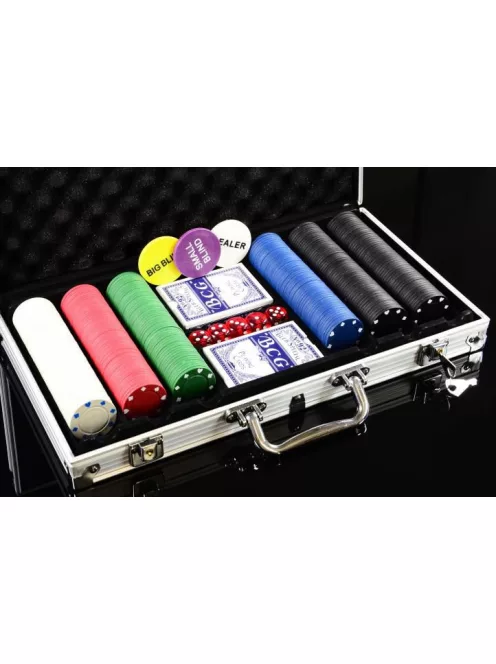 Poker set Buffalo 300pcs, unnumbered dice 5 colors, 11,5gr chips