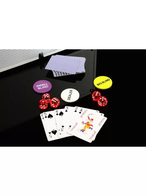 Poker set Buffalo 300pcs, unnumbered dice 5 colors, 11,5gr chips