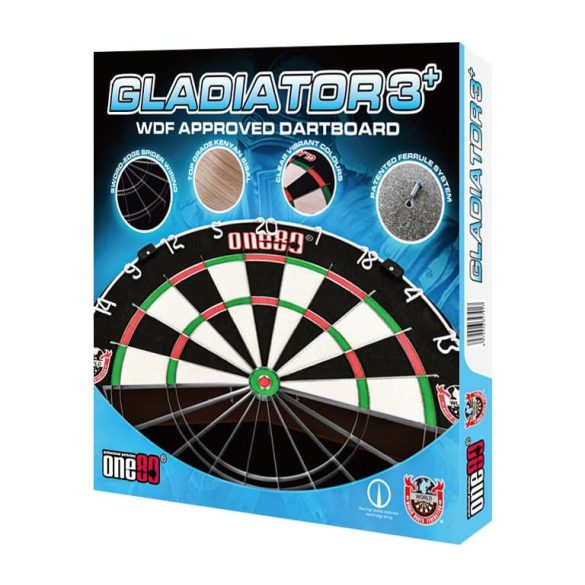 Dartboard Gladiator 3+ ONE80, competition quality, WDF, made of sisal