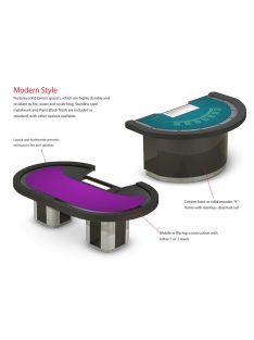   Miami Casino póker asztal, választható kiegészítőkkel, posztóval, felszereltséggel (hivatalos casino asztal)