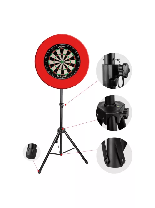 dart állvány XQ MAX Hybrid steel és soft táblákhoz, hordtáskával (135-186 cm)