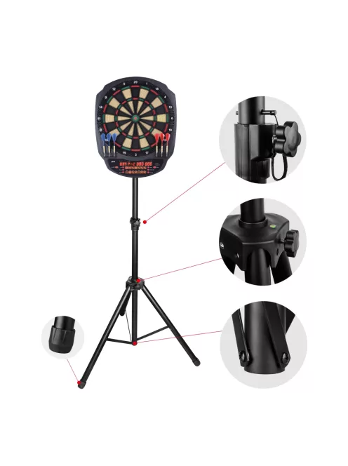 dart állvány XQ MAX Hybrid steel és soft táblákhoz, hordtáskával (135-186 cm)