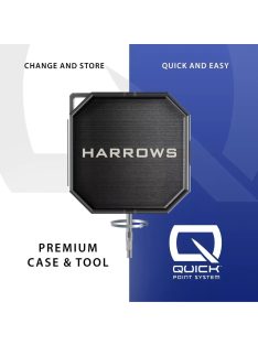   Darts fémhegy csavaró kulcs és tartó, Harrows Premium Quick Point Tool, fekete