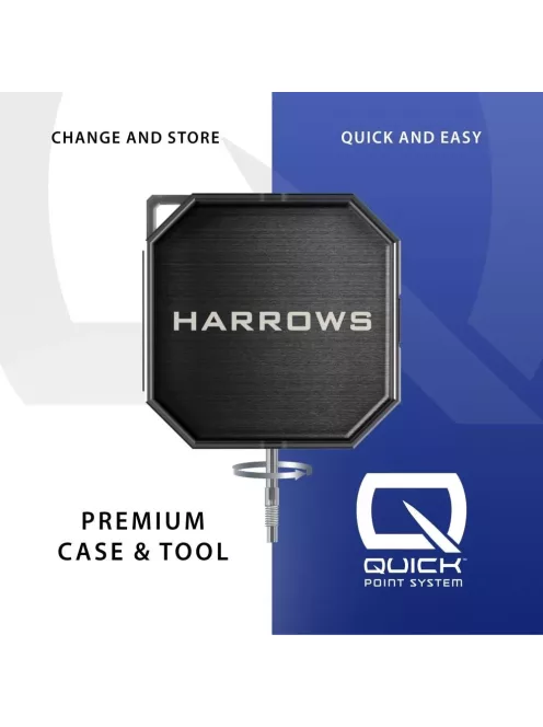 Darts fémhegy csavaró kulcs és tartó, Harrows Premium Quick Point Tool, fekete