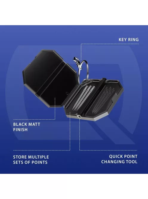 Darts fémhegy csavaró kulcs és tartó, Harrows Premium Quick Point Tool, fekete