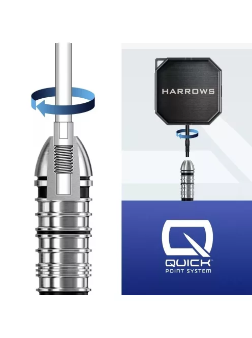 Darts fémhegy csavaró kulcs és tartó, Harrows Premium Quick Point Tool, fekete