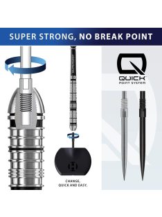 Darts fémhegy Harrows Quick Point ezüst, 40mm
