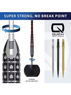 Darts fémhegy Harrows Quick Point HM Grip ezüst, 30mm
