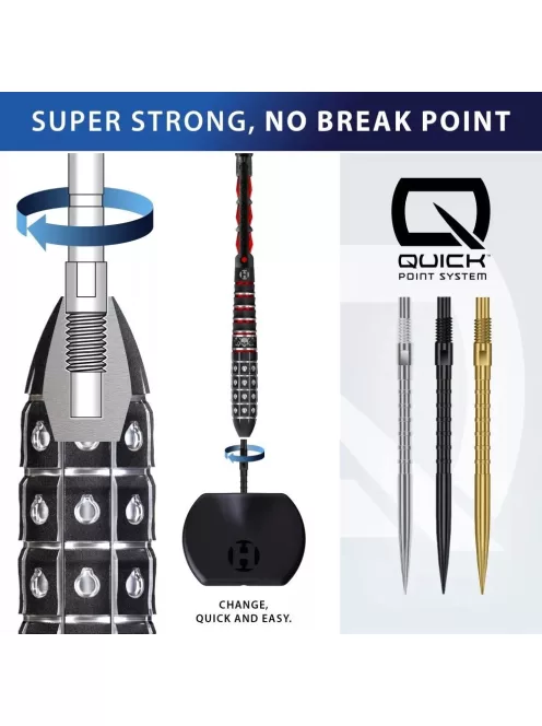 Darts fémhegy Harrows Quick Point HM Grip ezüst, 30mm