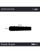 DART SET RED DRAGON STEEL TORPEDO 26G 80%