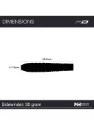 Red Dragon Sidewinder steel darts 30g 80% 