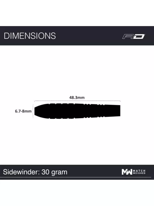 Red Dragon Sidewinder steel darts 30g 80% 