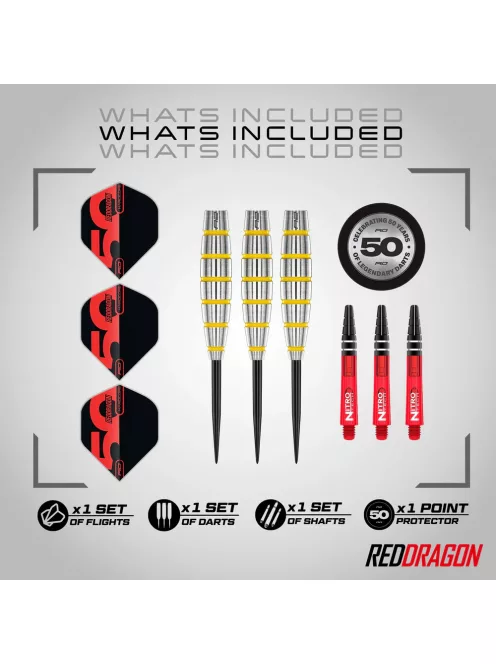 dart nyíl steel Red Dragon Darts 50 Years -Shockwave 24gr 85%