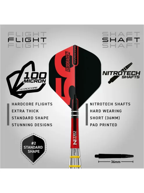 dart nyíl steel Red Dragon Darts 50 Years -Shockwave 24gr 85%