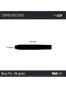 DART SET Red Dragon STEEL BLUE FIN 28G 80%