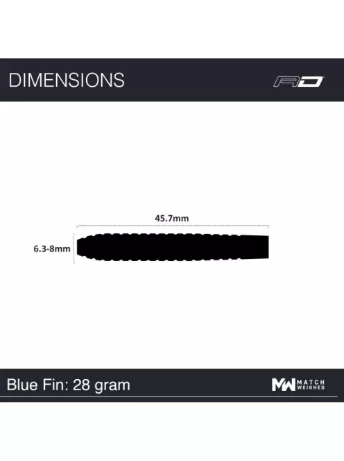 DART SET Red Dragon STEEL BLUE FIN 28G 80%