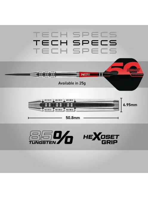 dart szett steel Red Dragon Hexoset 3 50 Years LR 2 25gr, 85%