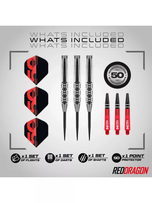 dart szett steel Red Dragon Hexoset 3 50 Years LR 2 25gr, 85%