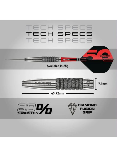 dart szett steel Red Dragon Element6 C 50 Years LR 2 25gr, 90%