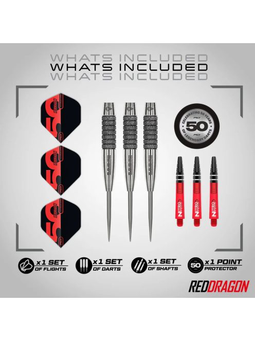 dart szett steel Red Dragon Element6 C 50 Years LR 2 25gr, 90%