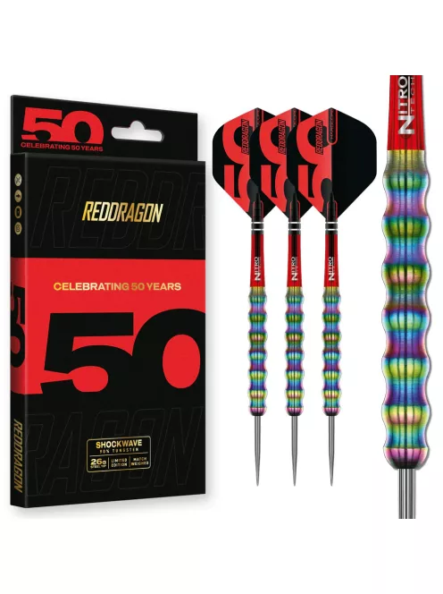 dart nyíl steel Red Dragon Darts 50 Years -Shockwave  26gr 90%