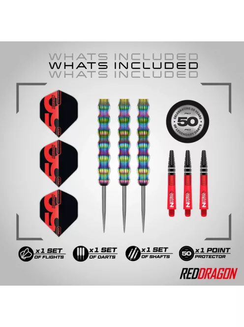 dart nyíl steel Red Dragon Darts 50 Years -Shockwave  26gr 90%
