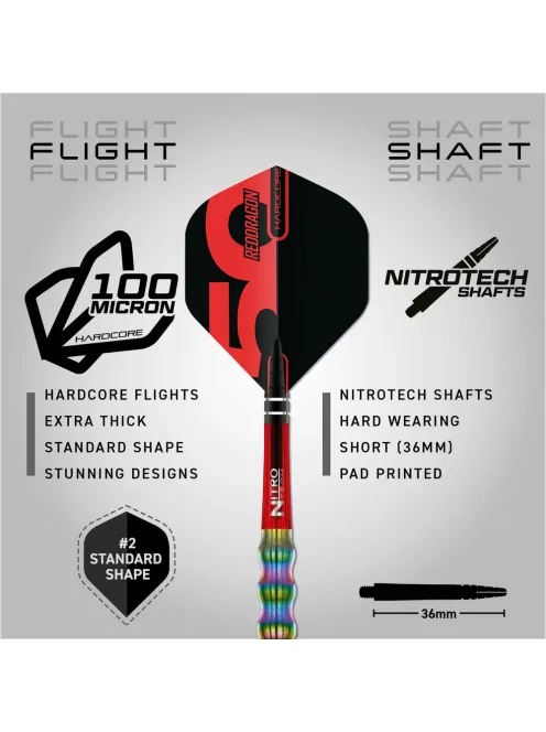 dart nyíl steel Red Dragon Darts 50 Years -Shockwave  26gr 90%