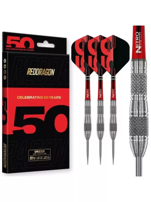 Dart nyíl steel Red Dragon Darts 50 Years - Grizzly 4 25g 90%
